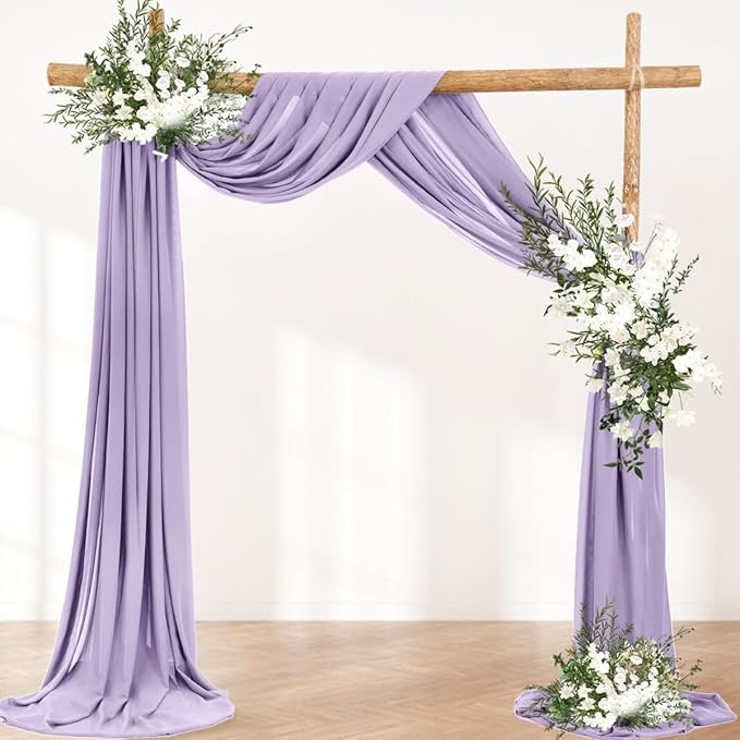 Outdoor Curtains, Lilac Chiffon Drapes 2 Panels 30 x 18 ft