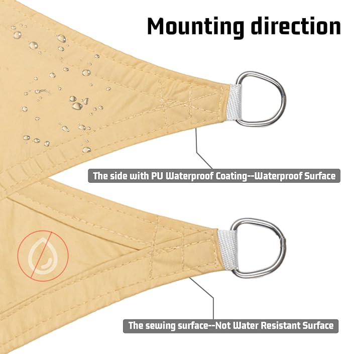 LOVE STORY Rectangle 7'x16' Waterproof Sun Shade Sail Canopy UV Block - Image 3