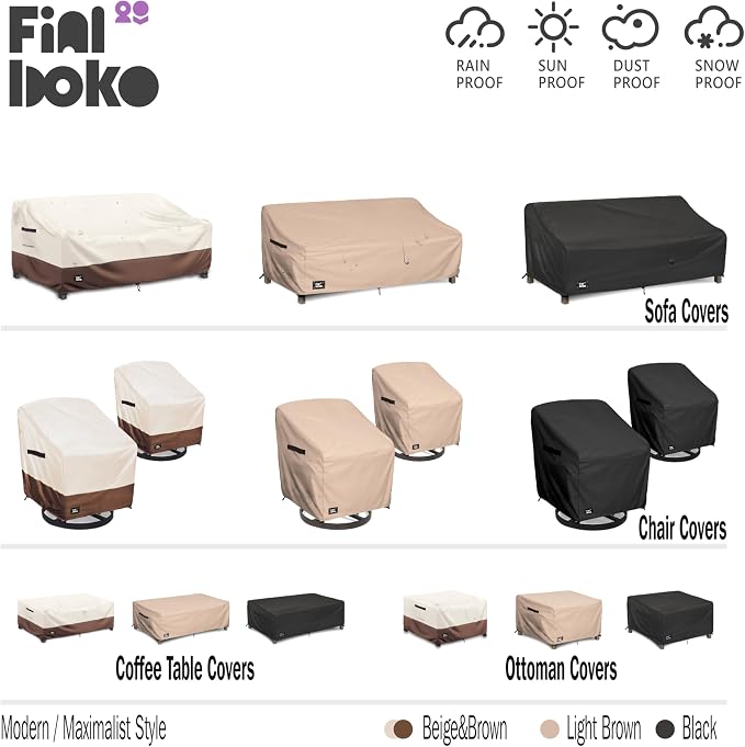 2-Seater Outdoor Couch Cover, 100% Waterproof Heavy Duty Patio Sofa Covers - Image 9
