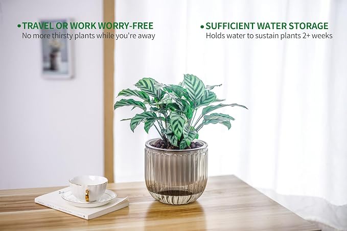 Melphoe 2 Pack Self Watering Hanging Planters Indoor Flower Pots, 6.5 Inch - Image 3