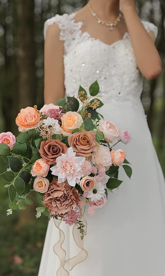 Artificial Flowers, 25 Champagne Pink Heads with 40 Wired Stems