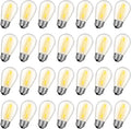28 Pack S14 Bulbs for Outdoor String Lights, Shatterproof LED Replacement Bulbs by GvvooHome