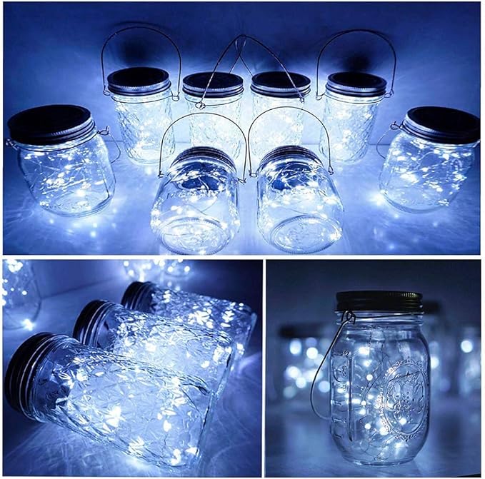 String Lights for Mason Jars, Solar Lid, 12 Pack, 30 LED