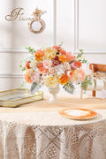 Artificial Flower Set, 26 Pcs Champagne Silk Flowers with Stems