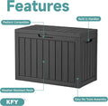 Deck Box 45 Gallon Black Resin Waterproof Outdoor Storage