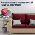 Patio Cushion Covers 8 Pack, Wine-Red Stretch Fit, Machine Washable