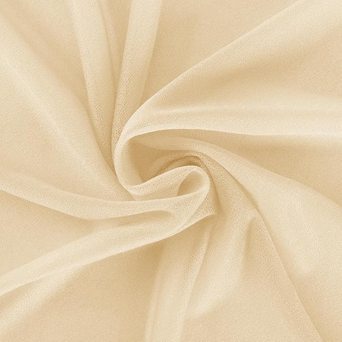 Outdoor Curtain Arch Draping Fabric, Champagne Chiffon, 29 Inch Wide