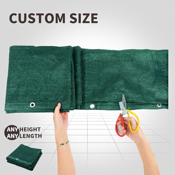 LOVE STORY Custom Size 3'x28' Dark Green Balcony Privacy Screen, UV Block - Image 2