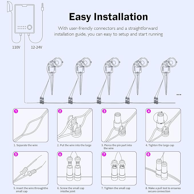 RGBW Low Voltage Landscape Lights, 10W 12/24V Color Changing Landscape Lighting - Image 5