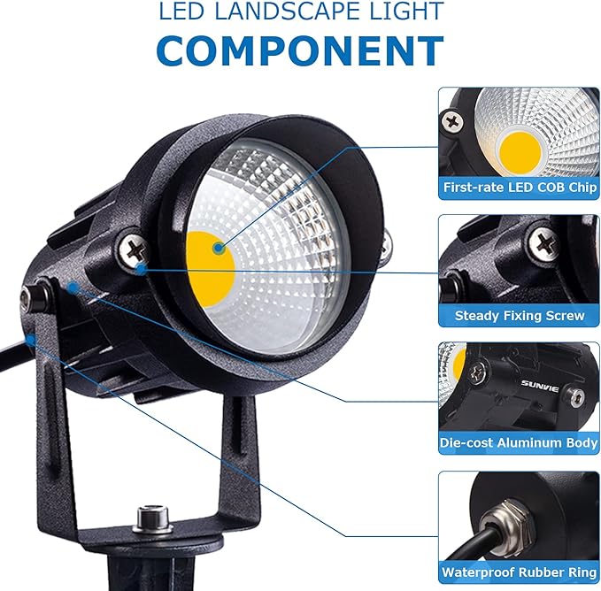 SUNVIE 24 Pack Low Voltage Landscape Lights LED 12W Landscape Lighting - Image 6