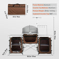 Folding Camping Kitchen Table with Aluminum Frame and Windscreen
