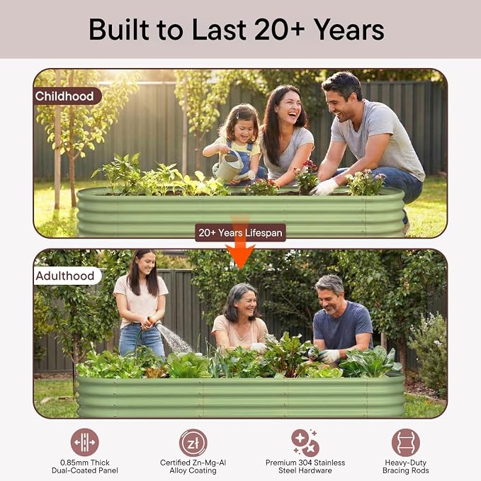 6-Pack Galvanized Raised Garden Bed 8x4x1.5 | 10x2x1.5 ft, Modular Raised - Image 7