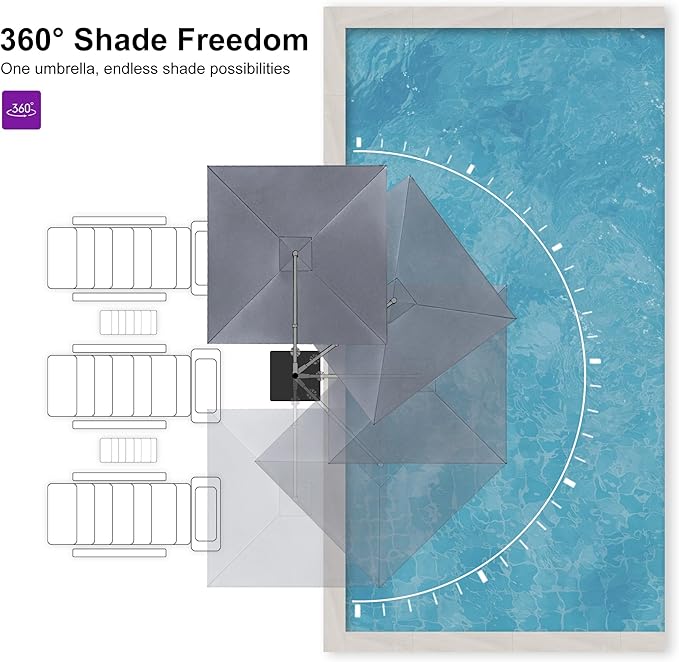 PURPLE LEAF 8 FT Cantilever Patio Umbrella - Image 5