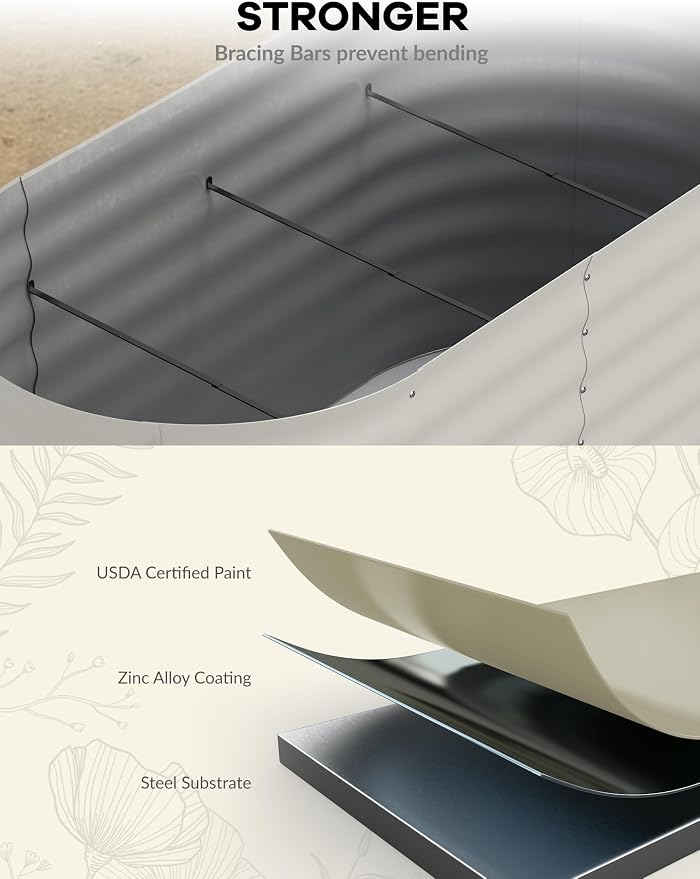GarveeLife 8x2x1.5 ft Galvanized Raised Garden Bed - Image 2