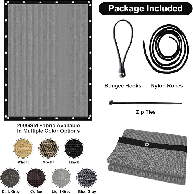 Artpuch 90% Sun Shade Cloth, 8 x 10 FT Pergola Shade Cover Canopy - Image 7