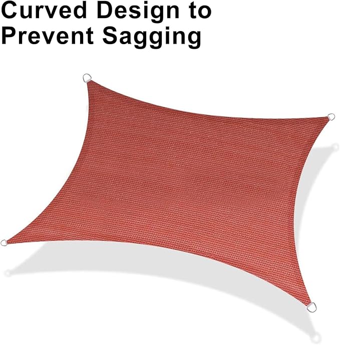 LOVE STORY Custom Size 10'x18' Terra Red Sun Shade Sail Rectangle UV Block - Image 6