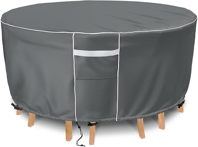 Gasadar Round Patio Furniture Covers Waterproof, Round Outdoor Furniture Cover by Gasadar