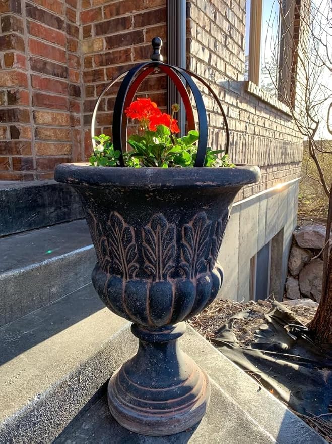 Trellis Obelisk Black Metal, 2 Pieces, 18 x 22 Inches