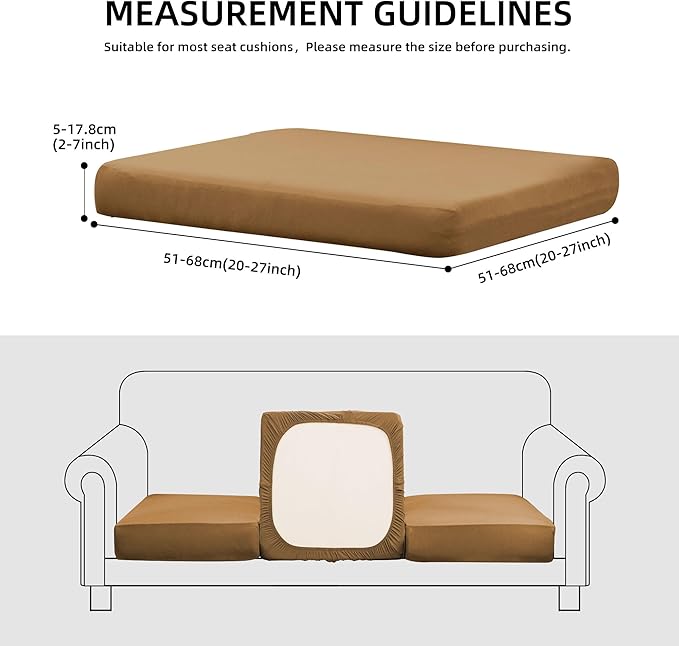 Sofa Covers, Stretch Outdoor Cushion Covers, 14-Piece Camel Set