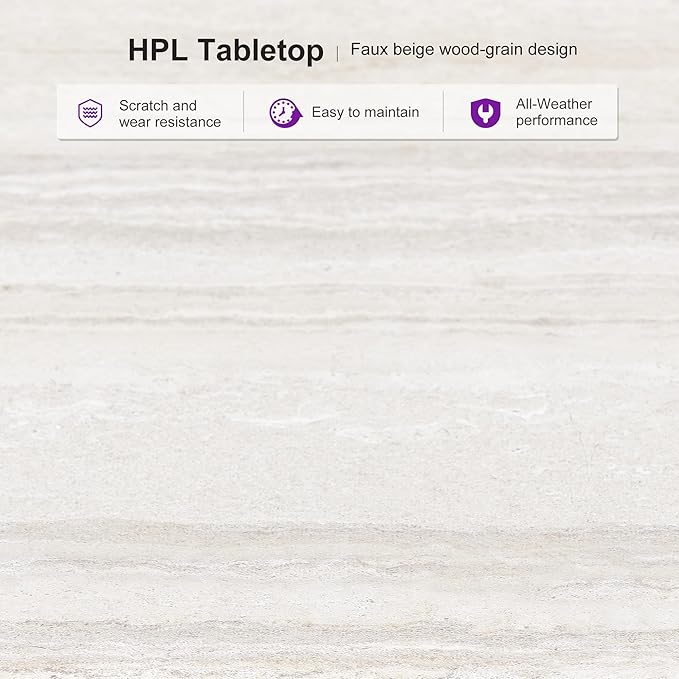 PURPLE LEAF 9 Pieces Outdoor Dining Set Patio Table and Chairs Set Aluminum - Image 6
