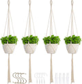 Macrame Plant Hangers Indoor Macrame, 4 Pack Hanging Planter Holder by petonfun