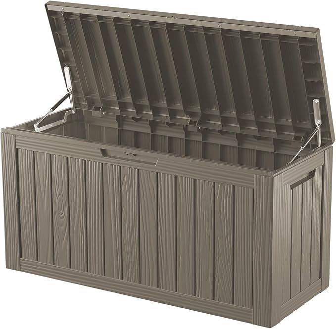 Outdoor Storage Box Waterproof, Lockable Resin 80 Gallon Deck Box Patio Storage by Decksplore%E2%80%94BuiltforOutdoor