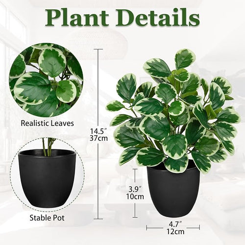 14.5" Artificial Plants Indoor Home Decor, Fake Potted Silk Plants - Image 2