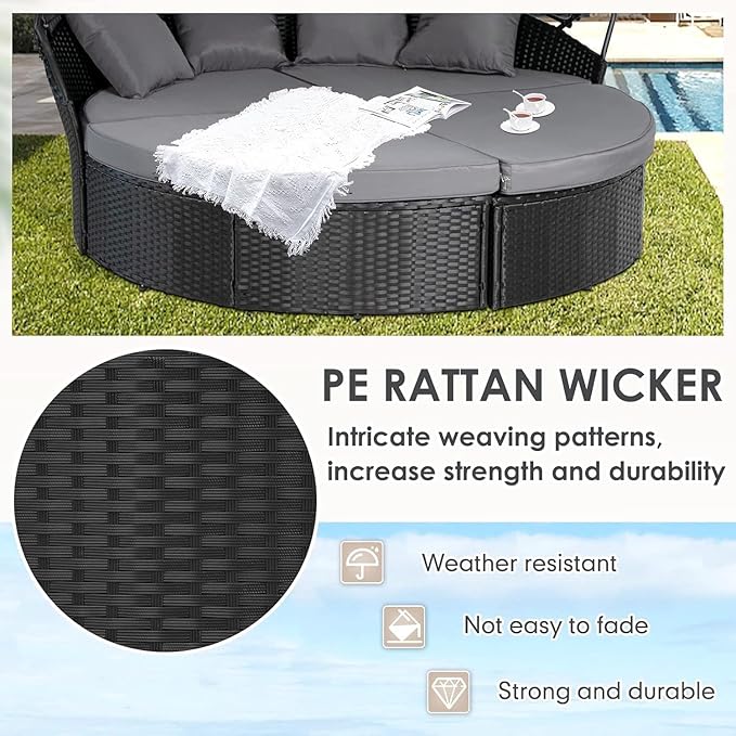 SUNCROWN Outdoor Patio Round Daybed - Image 4
