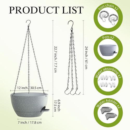 12 Inch Hanging Baskets 2 PC - Image 2