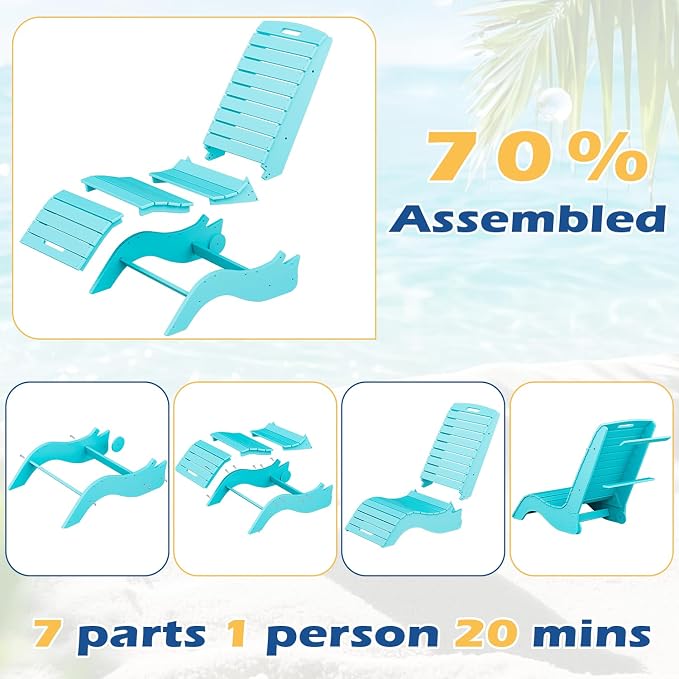 MELLCOM HDPE Pool Lounge Chair, in Pool Lounge Chair up to 10-Inches of Water - Image 6