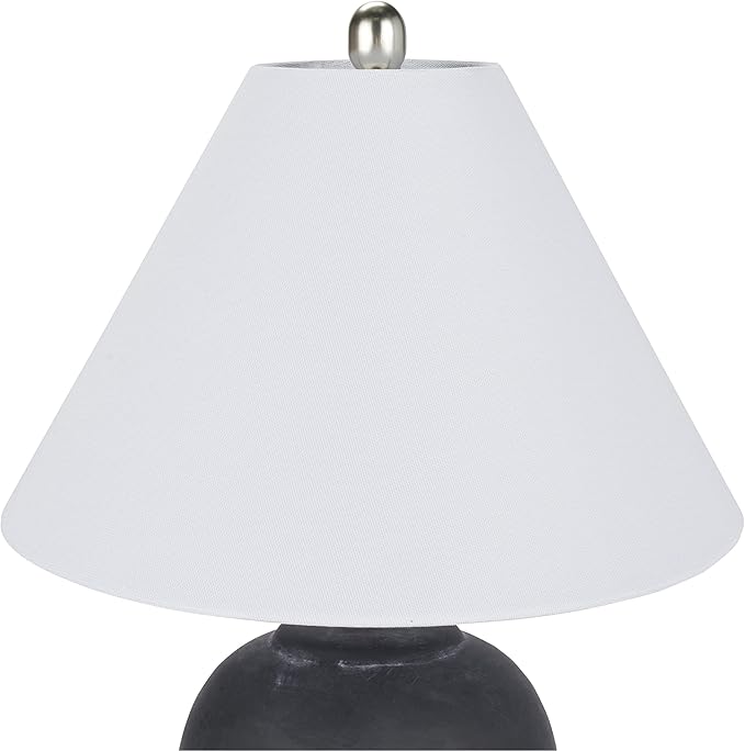 Table Lamp with Black Distressed Ceramic Base, 23-Inch Height