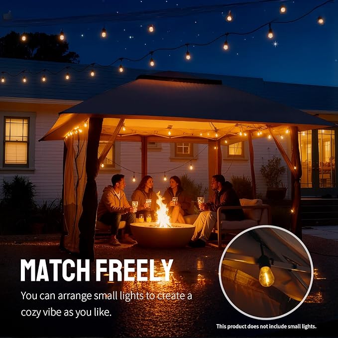 Gazebo Pop Up Canopy 13 x 13 ft with Blue UPF 50+ Fabric