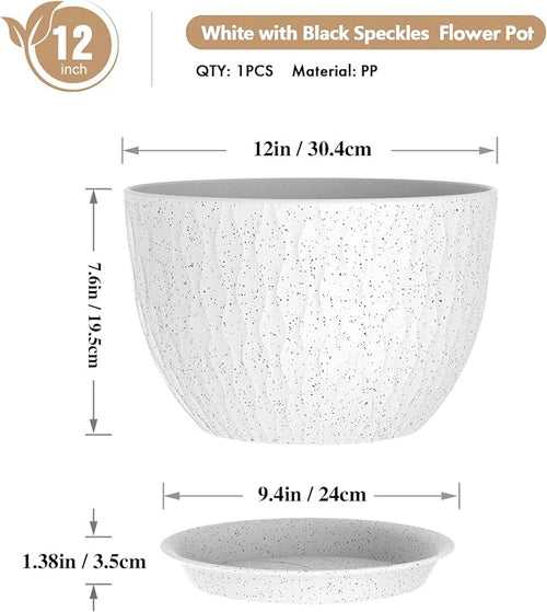 12 Inch Wide Water Ripples Flower Pots - Image 2