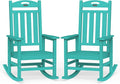 Oversized Outdoor Rocking Chair Set of 2, HDPE All-Weather Patio Rocking Chairs by Suunyn