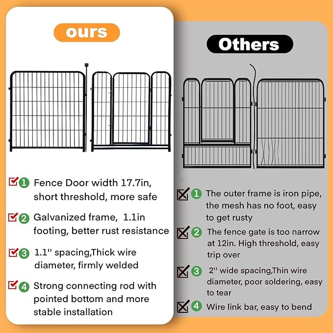 Decorative Garden Fence, 56in Black Metal, 10 Panels