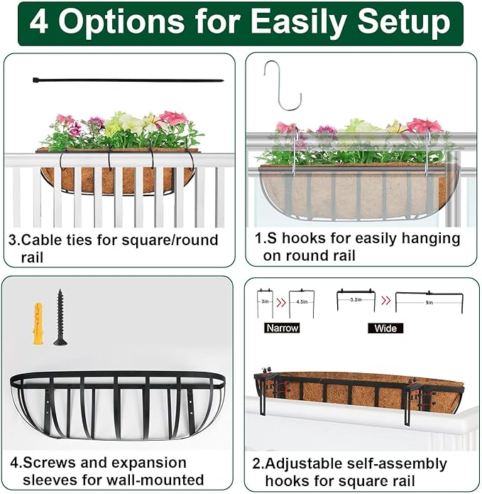 2 Pack 30" Railing Planter Window Box - Image 6