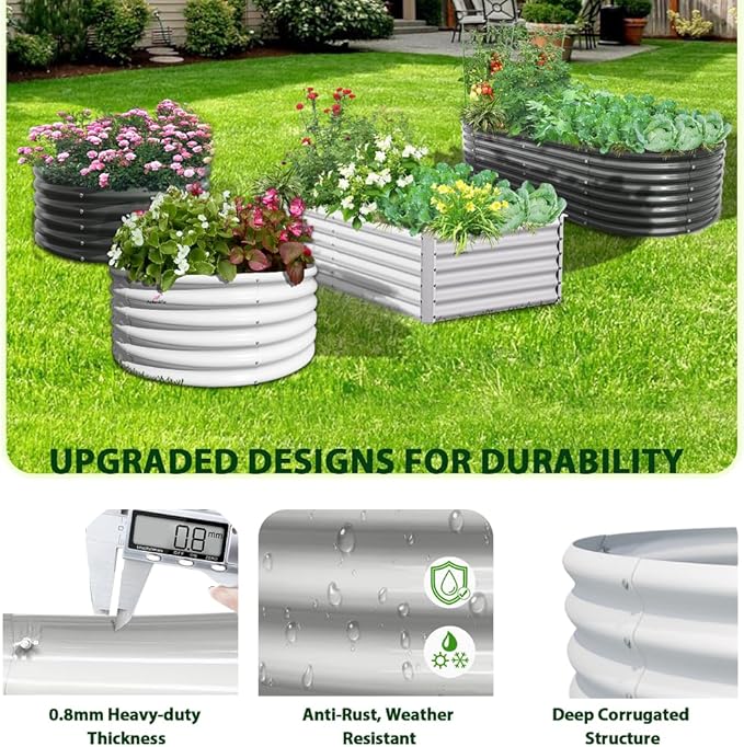 A ANLEOLIFE 6-Pack 4X4X1.5ft & 8X4X1.5ft Deep Root Galvanized Raised Garden - Image 3