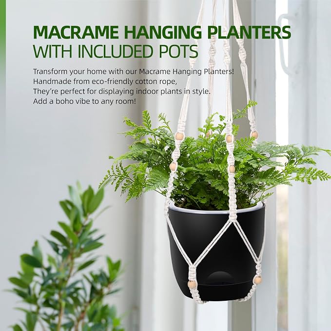 2-Pack 5.7-Inch Self-Watering Hanging Planters - Image 6