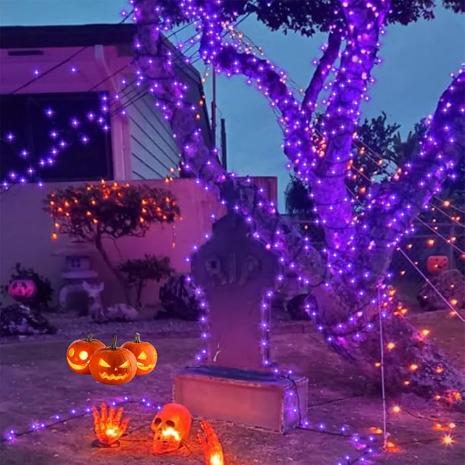String Lights 165 ft, 500 LED, Purple, Waterproof for Outdoor Use