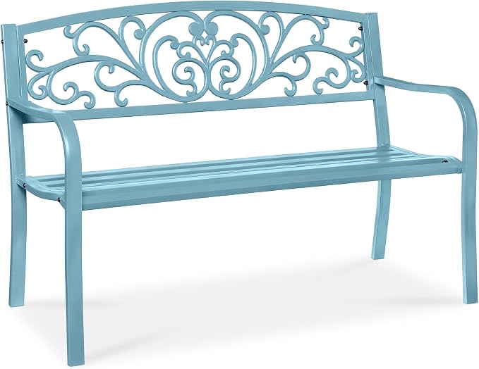 Best Choice Products Outdoor Bench Steel Garden Patio Porch Furniture by BestChoiceProducts