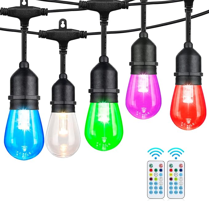Outdoor String Lights, 96 FT Multicolor LED with Remote