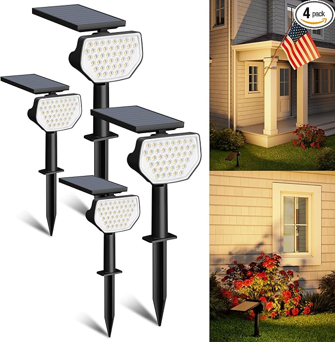 Lepro Solar Decorative Spot Lights 4 Pack, Warm White Accent Lights by Lepro
