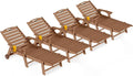 Ciokea Outdoor Lounge Chair Set of 4, All Weather Patio Chaise Lounge Chairs by CIOKEA