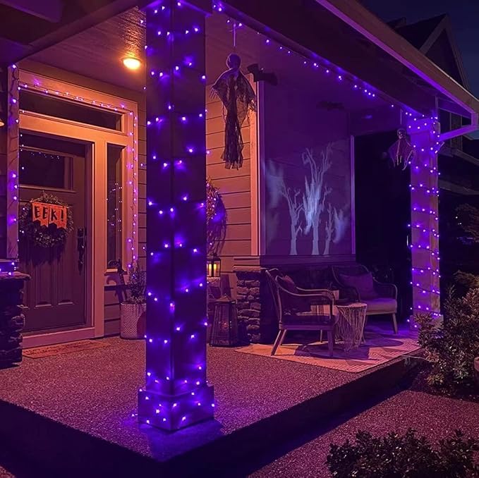 String Lights 500 LED, 165ft Purple Outdoor Halloween Decor