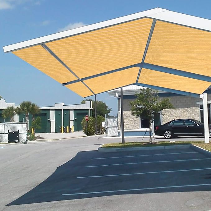 Eden's Decor Straight Flat-Edged Sun Shade Sail Rectangular 9' x 14' Wheat - Image 6