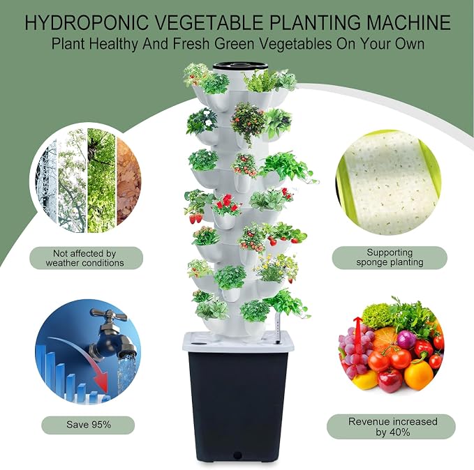 Hydroponics Tower Indoor Growing System Vertical Garden Planter Indoor Smart - Image 3