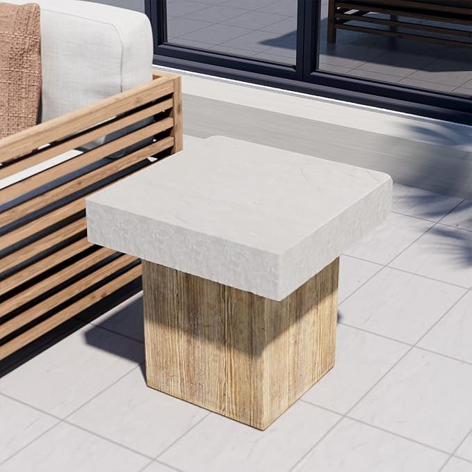 COSIEST Outdoor Medium Side Table, Patio Coffee Table, 19.7 inches Square MgO - Image 7