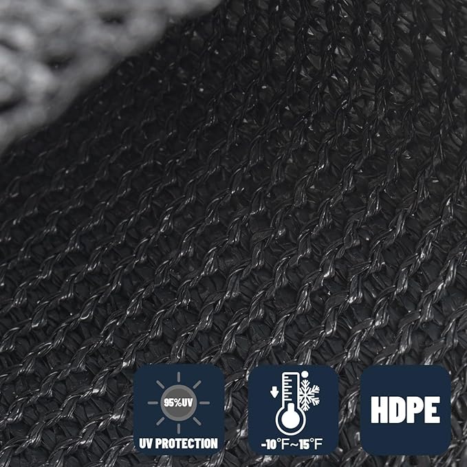 SUNNY GUARD Custom Size 15'x18' Rectangle Graphite Grey UV Block Sunshade - Image 4