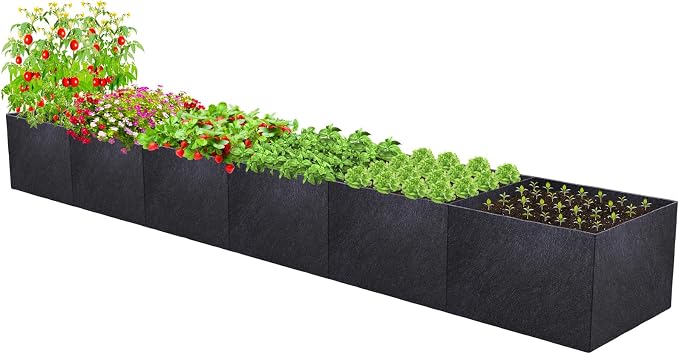 POILKMNI 12x2x1ft Fabric Raised Garden Bed by POILKMNI
