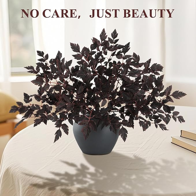 Artificial Fall Greenery Stems, Purple Cimicifuga, 32 Inch, 3 Pack